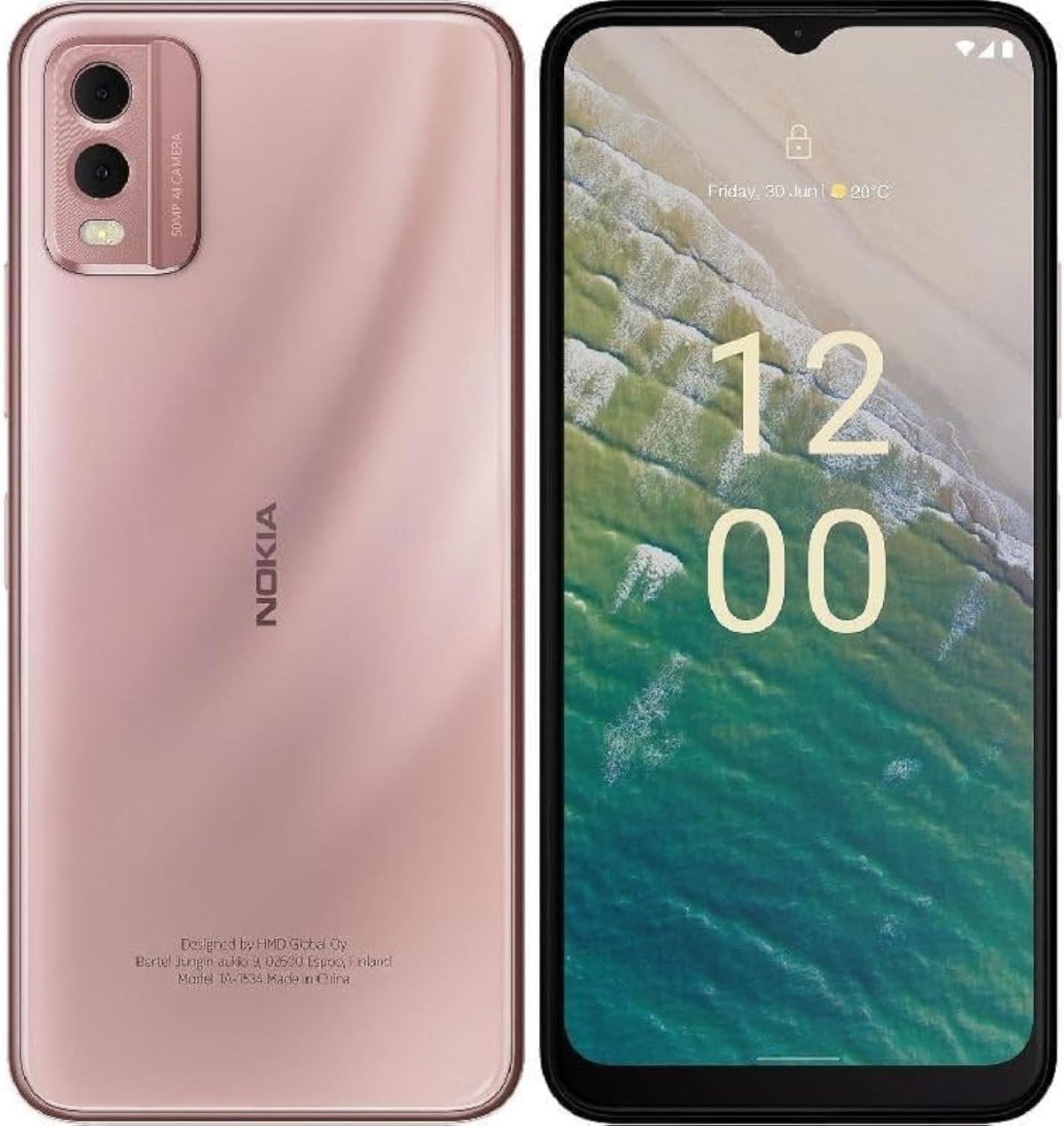 Nokia C32 6GB + 6GB Virtual RAM and 128GB Storage Smartphone, Pink