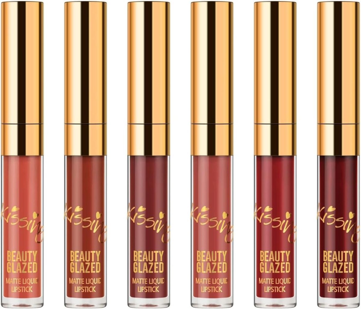 KASTWAVE 6PCS Matte Liquid Lipstick Set - Long Lasting, Waterproof & Lightweight Lip Gloss for Summer - Gift for Makeup Lovers