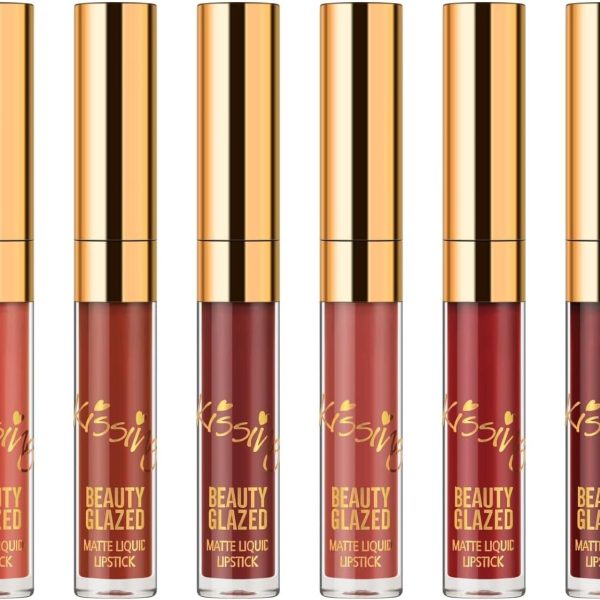 KASTWAVE 6PCS Matte Liquid Lipstick Set - Long Lasting, Waterproof & Lightweight Lip Gloss for Summer - Gift for Makeup Lovers