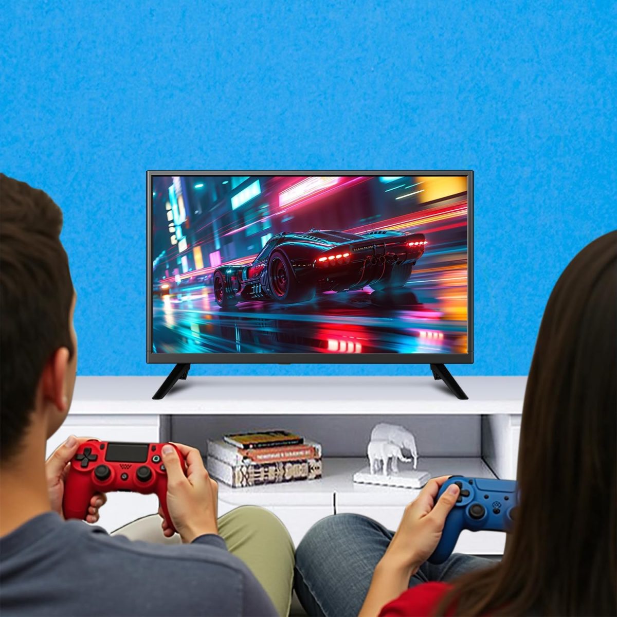 ⁦زوشينغ تلفزيون 24 بوصة، تلفزيون صغير DVB-T/T2 / فري فيو HD صوت رقمي عالي الدقة، اضاءة خلفية LED لمحرك تخفيض اللون، تيار متردد/تيار مستمر 12 فولت داخل/HDMI/VGA/مشغل وسائط USB للتخييم وغرفة النوم⁩ - الصورة ⁦6⁩