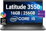 اويم جينوين لابتوب ديل لاتيتيود 3550 2024 بشاشة FHD 15.6 انش ومعالج انتل 10 كور i5-1335U (افضل من i7-1270P) و16GB DDR5 RAM وذاكرة مستديمة 256GB وواي فاي 6E وبلوتوث وكيبورد باضاءة خلفية وكاميرا ويب HD