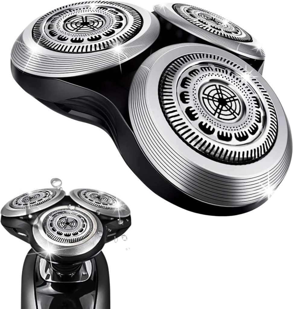 Durimi SH90 Replacement Rotary Heads for Philips Norelco Shavers Series 9000, New Version of Metal Wheel Buckle and Upgrade Double-Layer Precision Blades