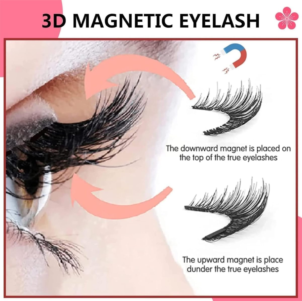 ⁦2025 NEW Magnetic Eyelashes L02 - No Glue, No Eyeliner, Reusable & Easy to Wear Natural Look False Lashes with Applicator, Effortless Application & Removal⁩ - الصورة ⁦4⁩