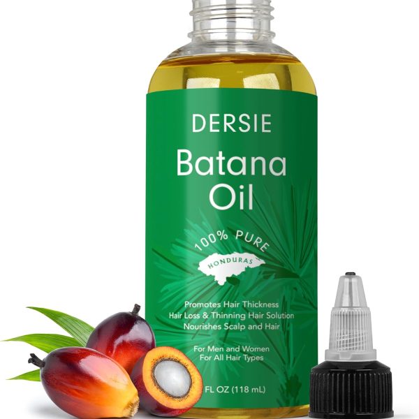 Dersie Batana Oil: Batana Oil for Hair Growth Dr Sebi - 100% Pure & Natural Raw Batana Oil from Honduras - For Thicker & Stronger Hair - 4 FL OZ