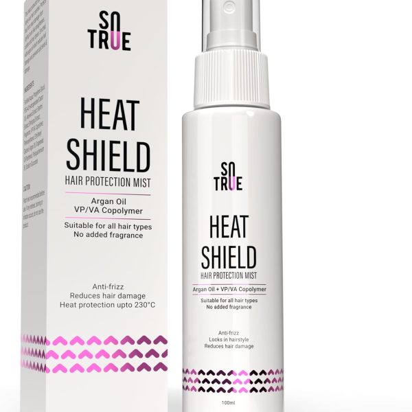 Sotrue Heat Shield Hair Protection Spray For Hair | Anti-Frizz, Reduces Hair Damage | For All Hair Types, Fragrance Free Mist Spray | Heat Protection Upto 230 °C 100ml
