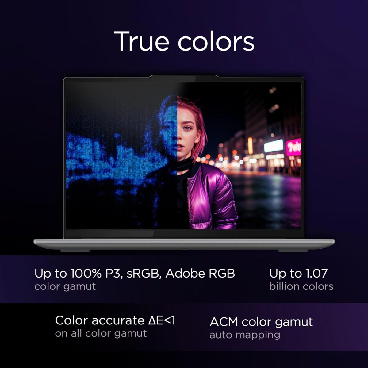 ⁦لينوفو يوجا برو 9 16IMH9-شاشة لمس 16 انش 3.2K، معالج انتل U9-185H، ذاكرة RAM 32GB، SSD 1TB، انفيديا جيفورس RTX™ 4060 8GB GDDR6، ويندوز 11، رمادي لونا - [83DN001PAX]⁩ - الصورة ⁦5⁩