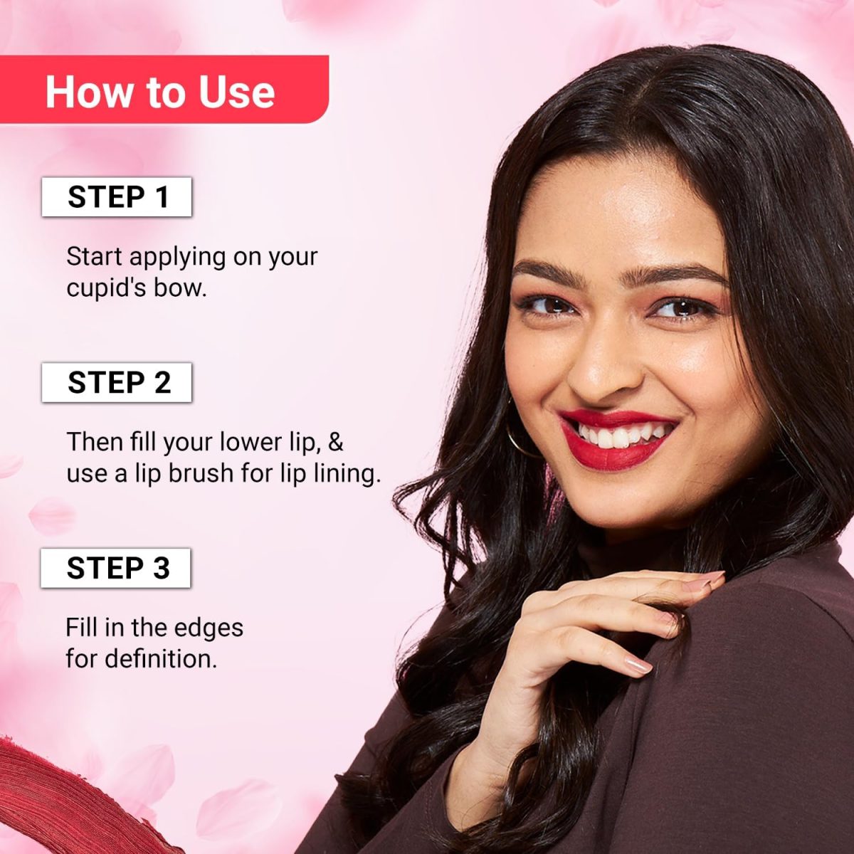 ⁦Iba Halal Care Pure Lips Moisturizing Lipstick, 4g (Pure Red)⁩ - الصورة ⁦6⁩