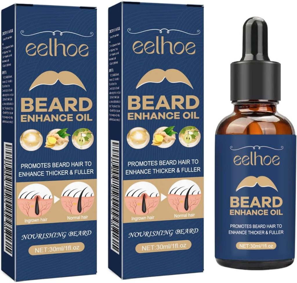 Azonee Beard Growth Oil With Biotin Caffeine, 2 PCS Beard Oil, Stimulate Beard Growth Serum For Facial Hair Treatment, Promote Hair Regrowth For Men Full Longer Masculine Thick Male Beard Gift