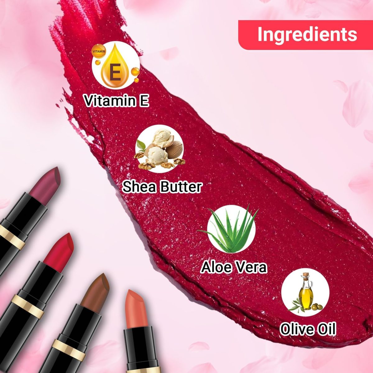 ⁦Iba Halal Care Pure Lips Moisturizing Lipstick, 4g (Pure Red)⁩ - الصورة ⁦5⁩