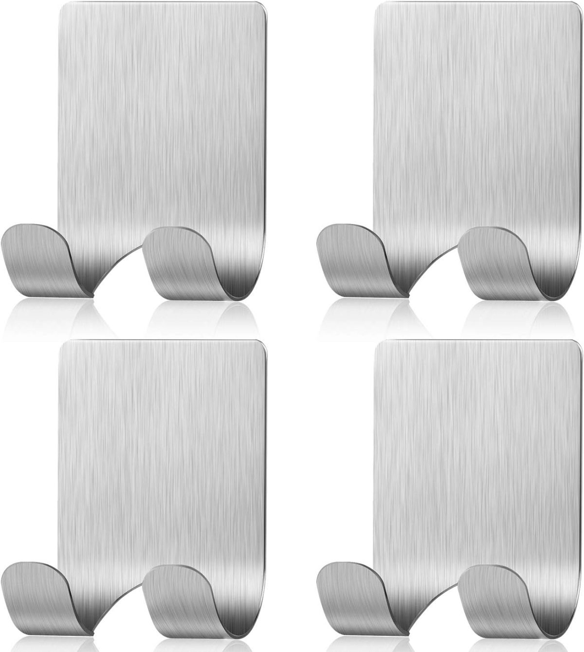 Oasisgalore 4 Pcs Adhesive Razor Holder, Matte Black Self Adhesive Razor Hooks,Shower Wall Waterproof Bathroom Razor Hanger,Stainless Steel Heavy Duty Wall Mount Blade Shaver Holder for Men and Women