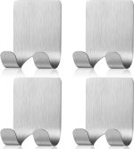 Oasisgalore 4 Pcs Adhesive Razor Holder, Matte Black Self Adhesive Razor Hooks,Shower Wall Waterproof Bathroom Razor Hanger,Stainless Steel Heavy Duty Wall Mount Blade Shaver Holder for Men and Women