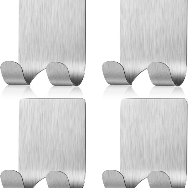 Oasisgalore 4 Pcs Adhesive Razor Holder, Matte Black Self Adhesive Razor Hooks,Shower Wall Waterproof Bathroom Razor Hanger,Stainless Steel Heavy Duty Wall Mount Blade Shaver Holder for Men and Women