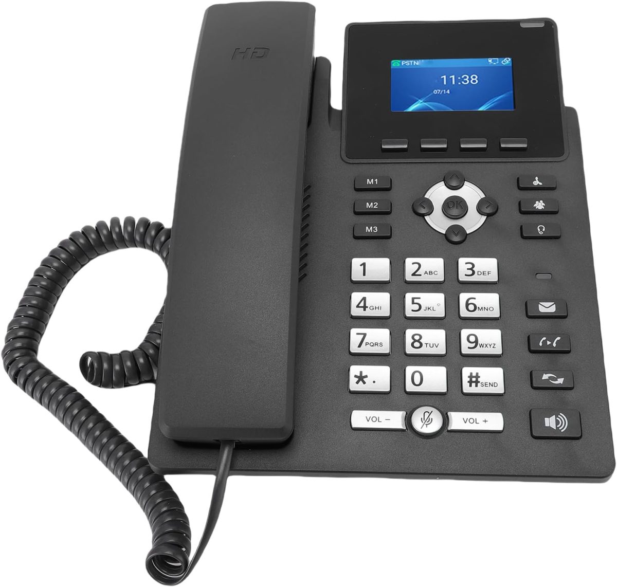 SENECESLI IP Phone, Ethernet Desktop Business Phone 2 Service Lines, Dual Band Wi Fi, 3.5 Inch Color Display, Noise Cancellation