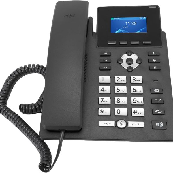 SENECESLI IP Phone, Ethernet Desktop Business Phone 2 Service Lines, Dual Band Wi Fi, 3.5 Inch Color Display, Noise Cancellation