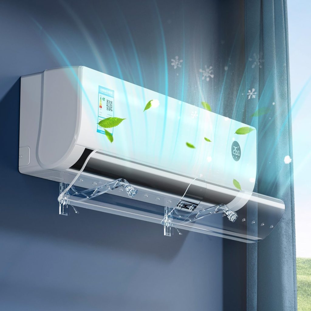 Yakiter Air Conditioner Deflector, Split Air Conditioner Deflector Classic Model,Without Punching For Wall, Adjustable Size to Fit All Types And Sizes of Air Conditioners 50-102cm