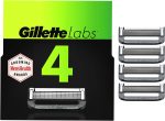 Gillette Labs Mens Razor Blade Refills Compatible with Gillette Labs Razors - 4 Cartridges With Exfoliating Bar