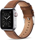 SUNFWR Leather Bands Compatible with Apple Watch Band 49mm 45mm 44mm 42mm for Men Women, Top Grain Genuine Leather Replacement Strap for iWatch Ultra2 Ultra SE2 SE Series 9 8 7 6 5 4 3 2 1
