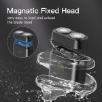 ⁦NALACAL Electric Travel Razor, Mini Rotary Shaver for Men, Waterproof Pocket Size Beard Trimmer, Rechargeable Wet Dry, Cordless USB C Charging, Close Shave, Portable⁩ - الصورة ⁦4⁩
