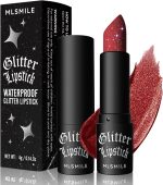 RUICHING Glitter Lipstick, Red Burgundy, Sparkling Shimmer, Long Lasting, Highly Pigmented, Waterproof, Non-stick, Lip Plumper, Velvety Smooth, Moisturizing, Women's Makeup Gift, Lipstick
