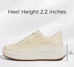 ⁦LUCKY STEP Women's Platform Sneakers Rhinestone Fashion Chunky Casual Sparkly Retro Braided Walking Shoes⁩ - الصورة ⁦3⁩