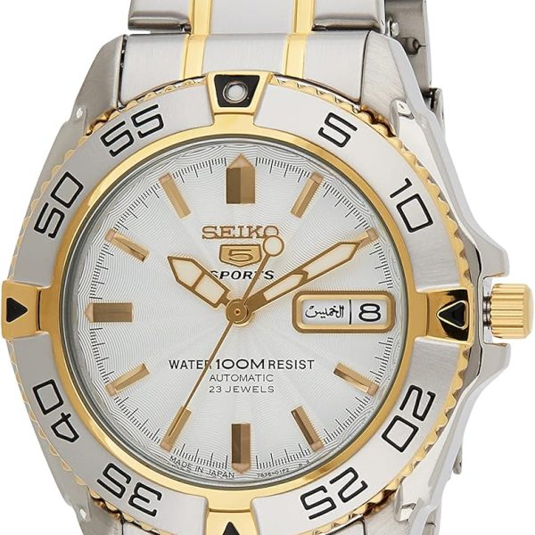 Seiko 5 Men White Dial Stainless Steel Automatic Watch - Snzb24J1