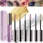 6 Colors Colorful Mascara for Eyelashes Set, Pearly Glitter Waterproof No Smudge Colored Mascara, Charming Voluminous Mascara, Halloween Christmas Eyes Makeup