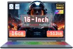 لابتوب اوك بوك بشاشة لمس 16 انش، i3-8109U، ذاكرة RAM 16GB، SSD 512GB، كيبورد باضاءة خلفية RGB، التعرف على الوجه، فتح واغلاق 180 درجة، ويندوز 11 (16GB RAM | 512GB SSD)