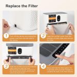 ⁦MORENTO HY4866 Genuine Air Purifier Replacement Filter for HY4866 Air Purifer, Original Version, 2 Pack⁩ - الصورة ⁦8⁩