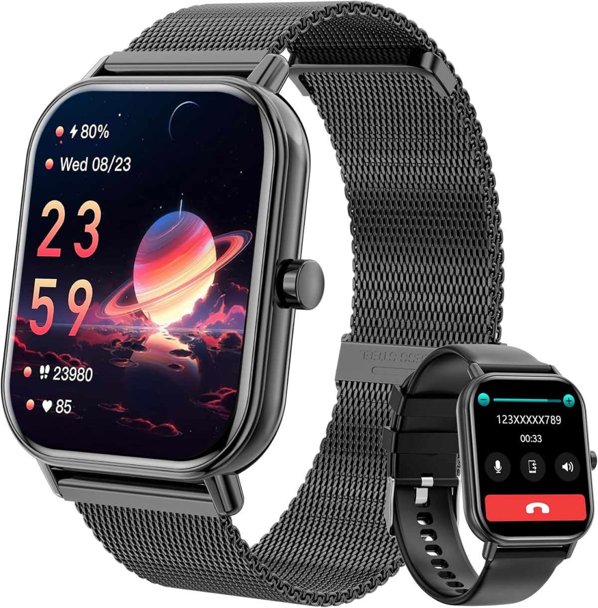 Smart Watch for Women Men, Fitness Tracker Watch for Android Phones iPhone Compatible, 1.85" Smart Watches for Women Men with Blood Pressure, Heart Rate Monitor, 110+ Sport Modes Smartwatch