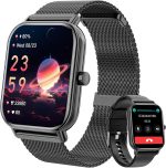 Smart Watch for Women Men, Fitness Tracker Watch for Android Phones iPhone Compatible, 1.85" Smart Watches for Women Men with Blood Pressure, Heart Rate Monitor, 110+ Sport Modes Smartwatch