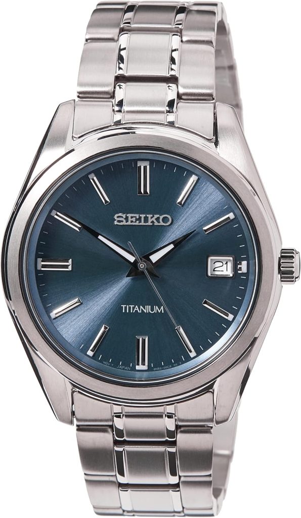 Seiko Herren-Uhr Quarz Titan mit Edelstahlband