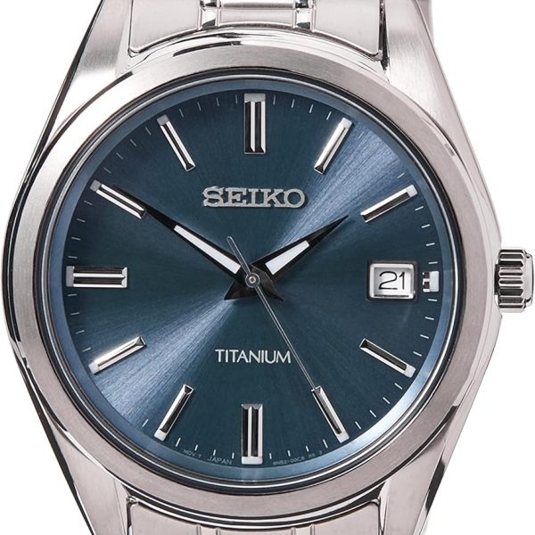 Seiko Herren-Uhr Quarz Titan mit Edelstahlband
