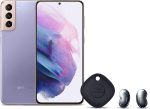 سامسونج جوال جالكسي اس 21 بلس ثنائي شرائح الاتصال ، 256GB 8GB RAM 5G بنفسجي فانتوم (اصدار المملكة العربية السعودية) + بادز لايف اسود ميستيك + بطاقة ذكية + كير لمدة عام (طلب