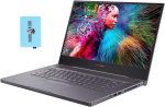 لابتوب اسوس برو ارت ستوديو بوك 15 H500GV معالج انتل i7-9750H سداسي النواة وذاكرة RAM 32GB و2×SSD PCIe 1TB وبطاقة انفيديا RTX 2060 وشاشة 4K UHD 15.6 انش 3840×1260 وواي فاي وويندوز 10 مع موزع