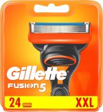 Gillette Fusion5 Razor Blades Men, Pack of 24 Razor Blade Refills with Precision Trimmer, 5 Anti-Friction Blades, Suitable for Mailbox