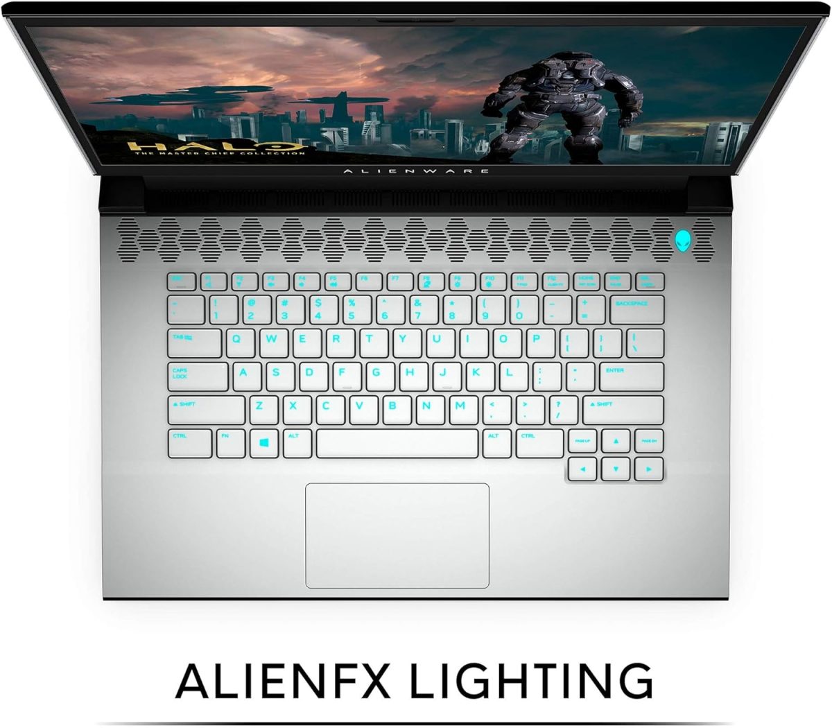 ⁦لابتوب AWm15,7272WHT,PUS ايليانوير m15 R3 15.6 بوصة فل اتش دي ضوء القمر كور i7,10750H الجيل 10، رام 16 جب، 512 جب SSD، جيفورس RTX 2060 6 جب GDDR6، ويندوز 10 هوم AWm15,7272WHT,PUS⁩ - الصورة ⁦2⁩