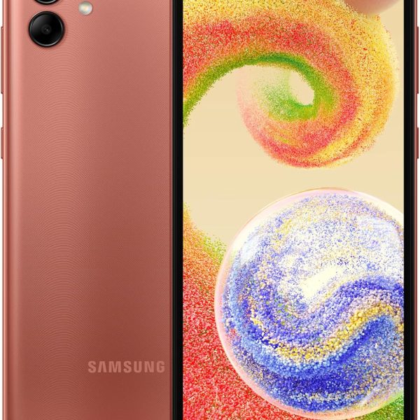 جوال سامسونج جالكسي A04، ذاكرة 64gb، ذاكرة RAM 4GB، ثنائي شرائح الاتصال، نحاسي، SM-A045FZCGMEA (اصدار المملكة العربية السعودية)، برتقالي