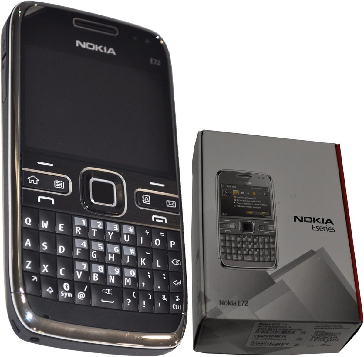 Nokia E72 STANDARD EDITION SINGLE SIM 250MB (GSM Only | No CDMA) Factory Unlocked 3G keypad Phone (Zodium Black) - International Version