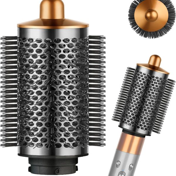YTCHYYSK Large Round Volumizing Brush for Dyson Airwrap Attachments, Nickel/Copper, Bigger Oval Volumizer for Fluffy Styling