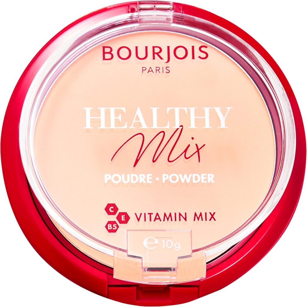 Bourjois Compact Powder Healthy Mix Zero Signs of Fatigue, Mattifying and Uniforming Formula with Vitamins A, E and B5, 001 porcelain, 11g