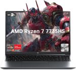 MALLRACE AMD Laptop,16 Inch FHD Display Laptop with AMD Ryzen 7 7735HS Processor up to 4.7GHz,16GB Ram DDR5 4800MHz 512GB SSD Notebook with Backlit Keyboard