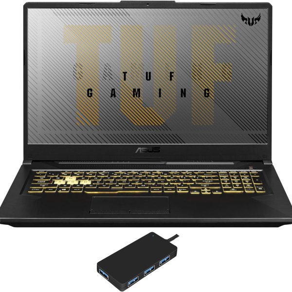 اسس لابتوب تي يو اف A17 للالعاب والترفيه (AMD رايزن 7 4800H ثماني النواة، 64GB RAM، 1TB PCIe SSD، انفيديا GTX 1660 Ti، شاشة 17.3 انش FHD (1920×1080)، WiFi، بلوتوث، كاميرا ويب، ويندوز 10 هوم) مع موزع