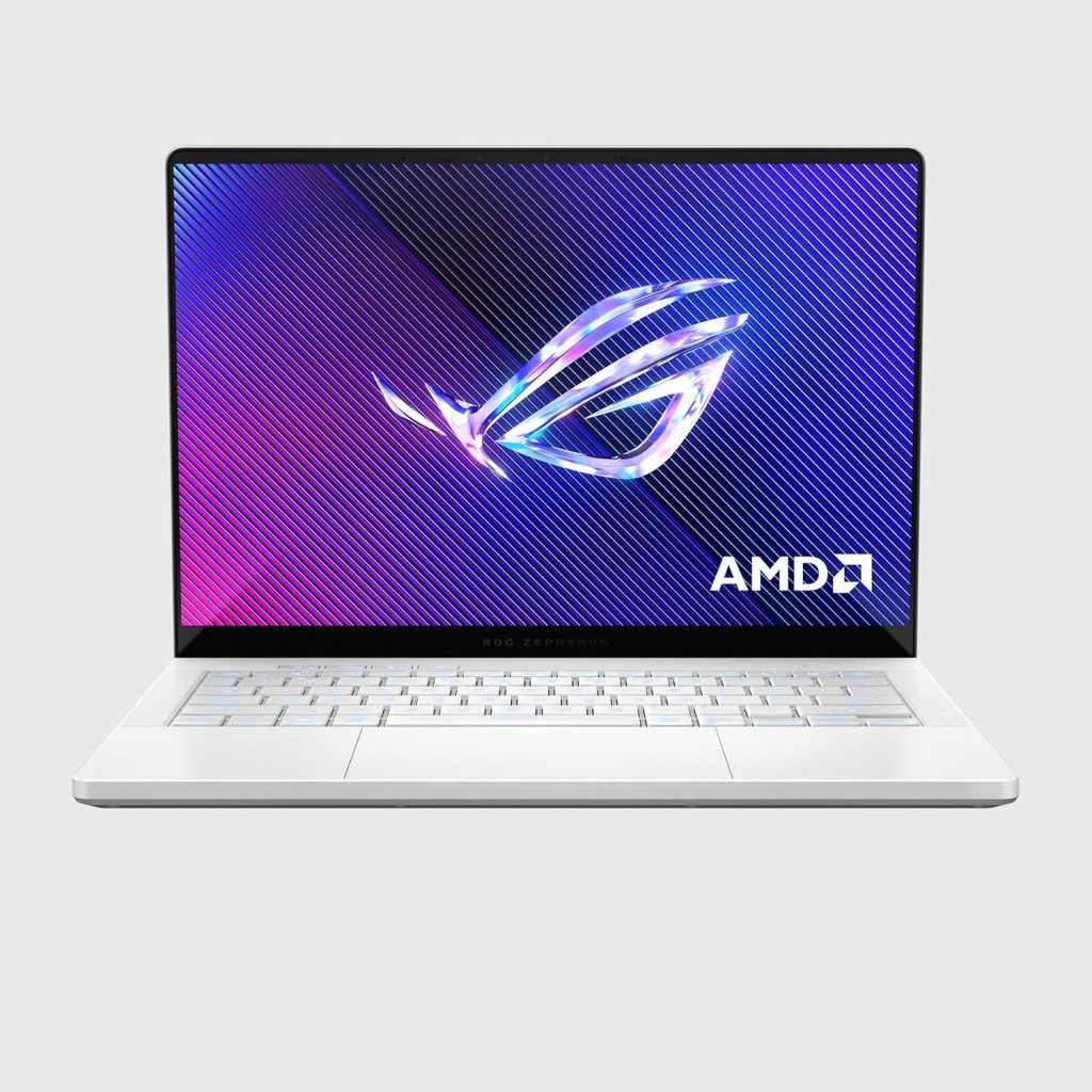 ASUS ROG Zephyrus G14 GA403UV-OLED9132W Gaming Laptop/AMD Ryzen R9-8945HS/AI up to 39 Tops/32GB RAM/1TB SSD/NVIDIA GeForce RTX 4060 8GB/14 Inch OLED 3K - 120Hz/Windows 11-Platinum White