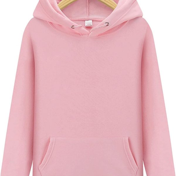Ancoree Women's long sleeves Women's Autumn Winter Long Sleeve Hoodie Sweatshirt Harajuku Pullover Fleece Shirt (Color : Pink, Tamaño : L)