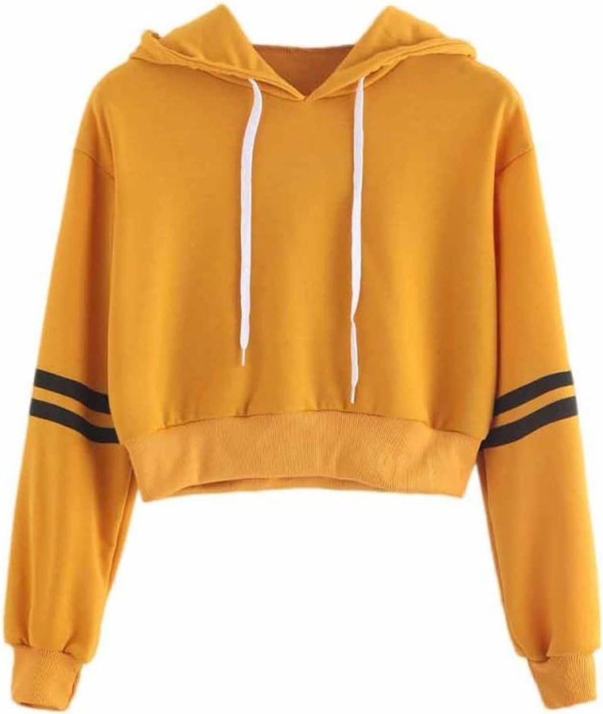TOEE Women Sweatshirts Womens Fashion Sweatshirt Women Varsity Striped Drawstring Crop