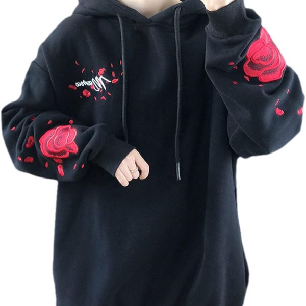 MAISHUSHU Plus Size Women's Spring Chinese Tradition Style Hoodies Sweatshirt Dress Hanfu Long Sleeve Embroidery Cheongsam (Colour1,Small)