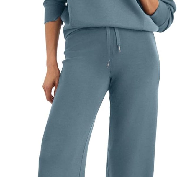 Glamaker Womens 2 Piece Outfits Sweatsuit Set Oversized Half Zip Sweatshirt Wide Leg Sweatpants Lounge Set Tracksuit