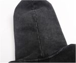 ⁦Ancoree Long Sleeve T-Shirt Hoodie Sweatshirt Washed Hooded Streetwear Harajuku Casual Cotton Oversized Top (Color : Black, Size : M)⁩ - الصورة ⁦4⁩