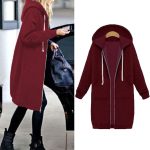 ⁦YQWHL Stretchable Comfortable Women Long Sleeve Hoodie Sweatshirts, Casual Loose Hooded Coat Zipper with 2 Front Pockets Plus Sizes Small to XXXXXL (UK 6YQWHL 22) (Blue,3XL)⁩ - الصورة ⁦3⁩