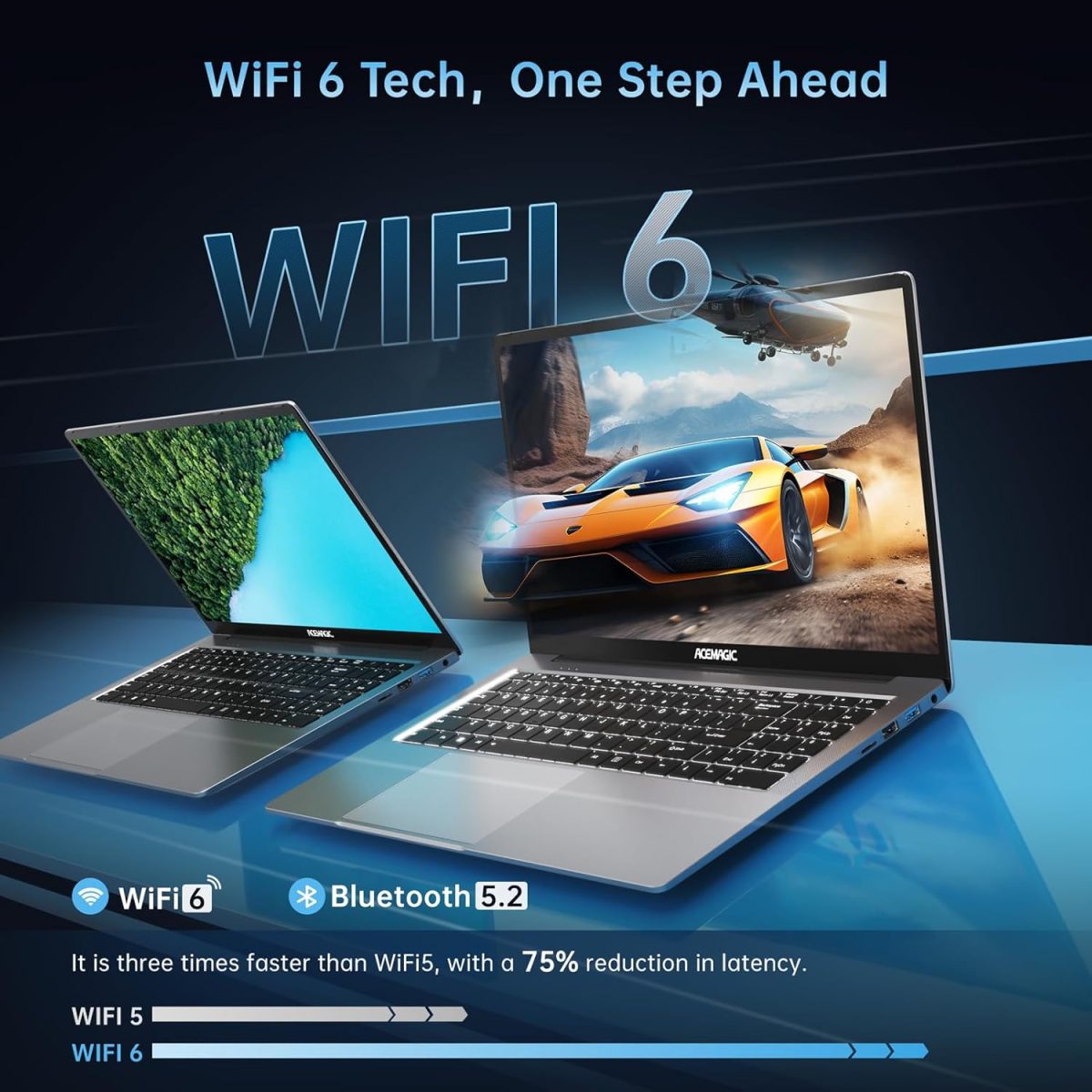 ⁦ACEMAGIC 2025 Laptop, Laptop with AMD Ryzen 7 5700U (8C/16T, Up to 4.3GHz), 16GB RAM 512GB NVMe SSD Laptop Computer, Radeon RX Vega 8 Graphics, 16.1-inch FHD Display, WiFi 6, Backlit KB⁩ - الصورة ⁦4⁩